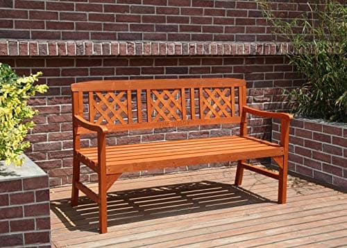 Image of BIRCHTREE Outdoor Home 3 Seat Chair Garden Porch Bench Indoor Seater Wood Wooden Spruce Frame Patio Deck Park Yard Furniture WGB01 Natural