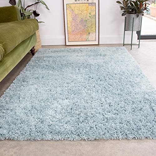 Image of Duck Egg Thick Shaggy Rug Duckegg Blue Plush Affordable Super Soft Fluffy Shag Rugs Living Room Area Bedroom 160cm x 230cm