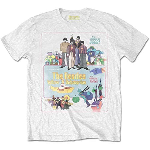 Image of The Beatles Yellow Submarine Vintage Movie Poster Official Tee T-Shirt Mens Unisex (X-Large)