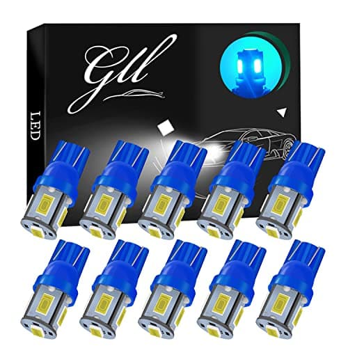 Image of W5W Bulbs, 501 LED Bulbs Ice Blue T10 LED Bulbs 5630 5SMD T10 Capless LED Bulbs Wedge T10 Car Bulbs for Car Number Plate Lights, Dome Lights, Side Lights, Dashboard Lights