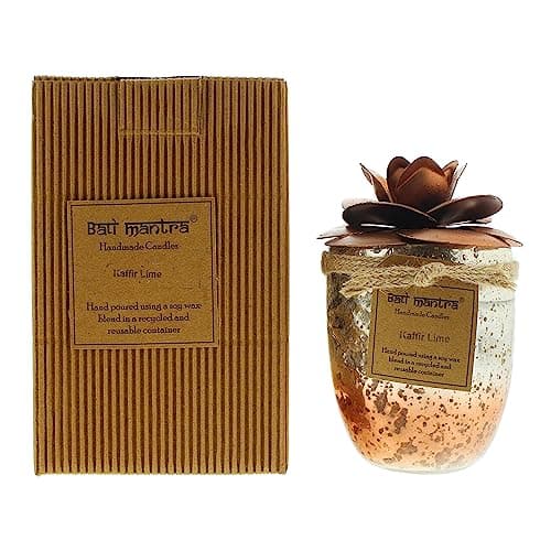 Image of Bali Mantra Camellia Glass Copper Kafir Lime Candle 500g