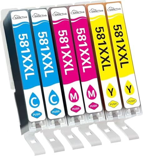 Image of SANCTink 581 581XXL CLI-581 XXL Ink Cartridges CMY Compatible for Canon 581 Ink Cartridges for Canon TS705 TR8550 TS8350 TS8150 TS6150 TS6250 TS8250 TS9550 TS6151 TS8151(2C/2M/2Y)