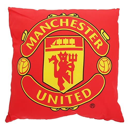 Image of Manchester United FC Childrens/Kids Official Filled Football Crest Cushion (One Size) (Red/Yellow)