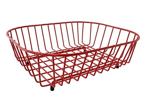 Image of Delfinware Plastic Coated Oval Sink Dish Drainer in Red 2947RD