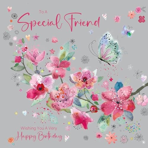 Image of Cherry Orchard | Special Friend Female Birthday Card | Birthday Card for Special Friend | Blossom & Butterflies | Gorgeous Gold Foil details | Envelope Included