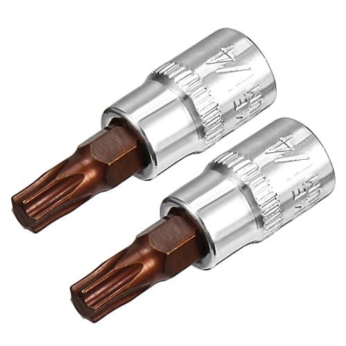 Image of sourcing map 2pcs 1/4" Drive x T30 Torx Bit Socket, S2 Steel Bits CR-V Sockets 1.5" Length Use with Ratchet Wrench, Slide Bar, Extension Rod