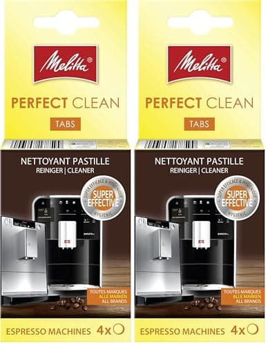 Image of Paxanpax Genuine Melitta 'Perfect Clean' Espresso Machine Cleaning Tablets (1.8g, Pack of 8), Silver