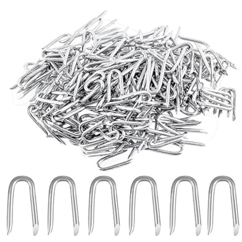 Image of 15mm galvanised U nails for Fencing Heavy Duty U Shaped Nails Fence Staples for Wire Mesh and Woven Fencing Garden Mesh Fasteners Staples Nails Pack of 100g