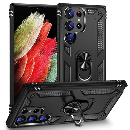 Image of Outdoor Armor Mobile Phone Case Suitable for Samsung Galaxy S8 | Protective Case Armoured Ring Case | Stand Cover Black