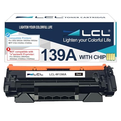 Image of LCL 139A Toner Cartridge (with Chip) Relacement for HP 139A W1390A 139X W1390X Replacement for HP LaserJet Pro 3002 3002dn 3002dw MFP 3102 3102fdn 3102fdw Printer (1 Pack)