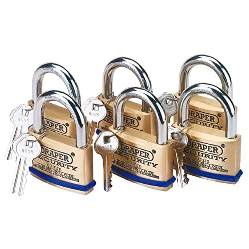 Image of Draper 67663 6 60 mm Keyed Alike Solid Brass Padlocks