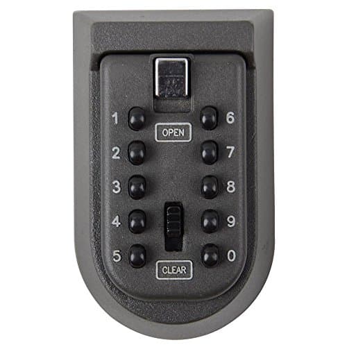Image of Combination Key Lock Box - Best Outdoor Wall Mounted Safe Key Box - Set Your Own Combination - Great For Elderly Parents Spare House Keys (Black cover)
