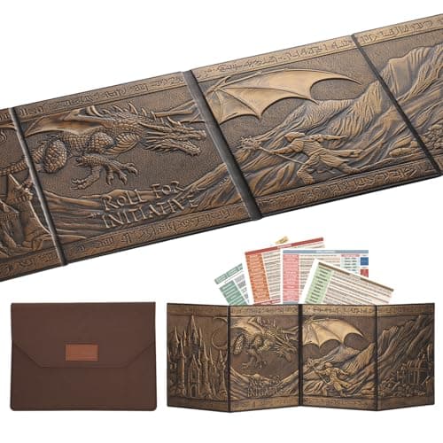Image of Trymaker Dm Screen, DND 5e Dungeon Master Screen Faux Leather, Gm Screen, D&D Dungeons and Dragon Accessories Gift