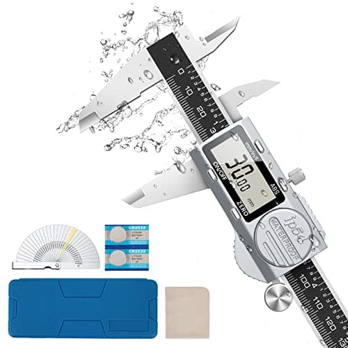 Image of Housolution Digital Caliper, (ABS) Absolute Scale Caliper 6", IP54 Electronic Measuring Tool, Inch/MM/Fraction, Auto-Off LCD Stainless Steel Waterproof Micrometer Vernier Caliper, with Feeler Gauges