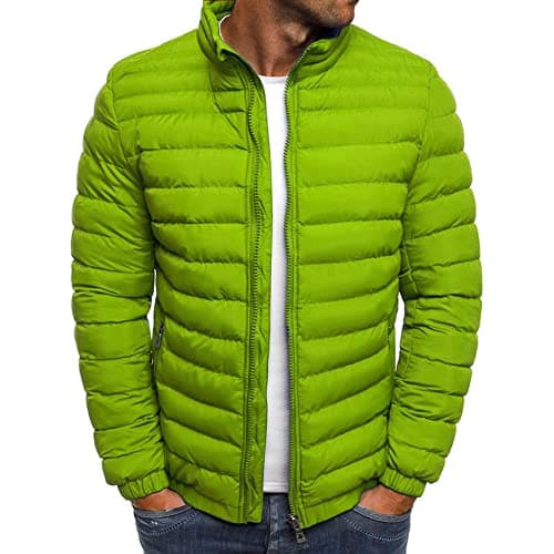 Image of Legou Military Cotton Autumn and Winter Men's Jacket,Thermal Zipper Cardigan and High Collar Outer Jacket Grass Green M
