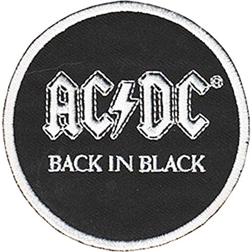 Image of ACDC BACK IN BLACK, Officially Licensed, Iron-On/Sew-On, Embroidered PATCH - 3" x 3"