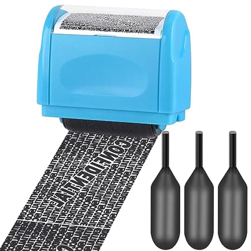Image of Xnourney Wide Data Defender Roller Stamp, Identity Theft Protection Roller Stamp,Confidential Address Blocker with 3 Refills, Information Blocker for Privacy ID Address Security