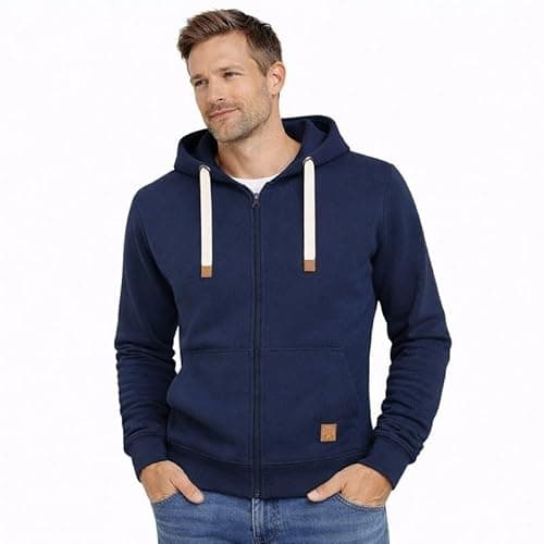 Image of Blu Apparel Mens Full Zip Jenson Hoodie - Navy - Large