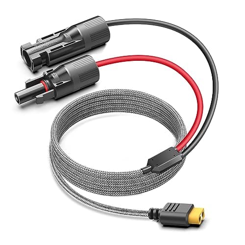 Image of TAIFU Solar Panel Connector to XT60 Adapter Extension Cable 11.5FT for Ecoflow River and Delta Series Buetti EB55 Anker Powerhouse LiFePO4 Battery RV Power Station Solar Generator