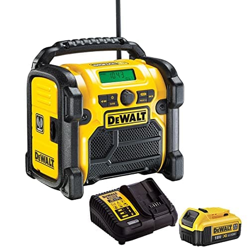 Image of Dewalt DCR020 240V Compact DAB Radio with 1 x 4.0Ah Battery & Charger