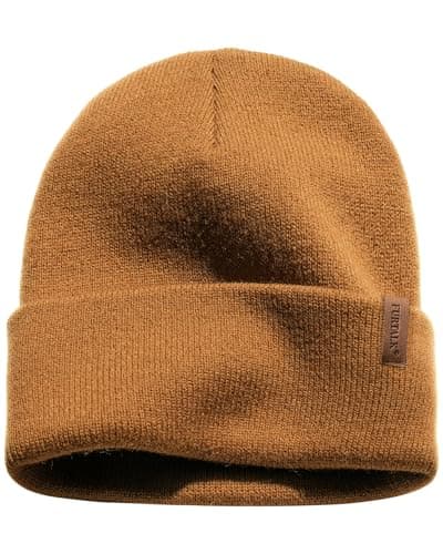 Image of FURTALK Beanie Hat Men Women Soft Unisex Winter Hat Cuffed Thick Knitted Skull Cap Acrylic Slouch Beanie, Camel
