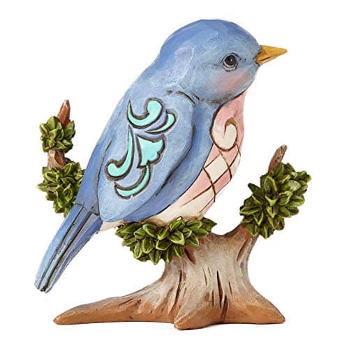 Image of ENESCO Jim Shore Heartwood Creek Miniature Bluebird on Branch Figurine 4055061 New Bird