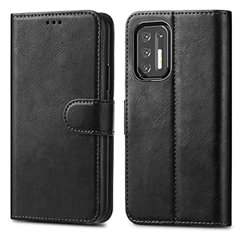 Image of Moto G9 Plus Case - Premium Wallet Leather Flip Case Magnetic Stand Cover For Moto G9 Plus [Card Holder] [Magnetic Closure] Black