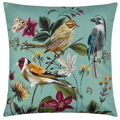 Image of Wylder Nature Midnight Garden Birds Outdoor Polyester Filled Cushion,43 x 43cm
