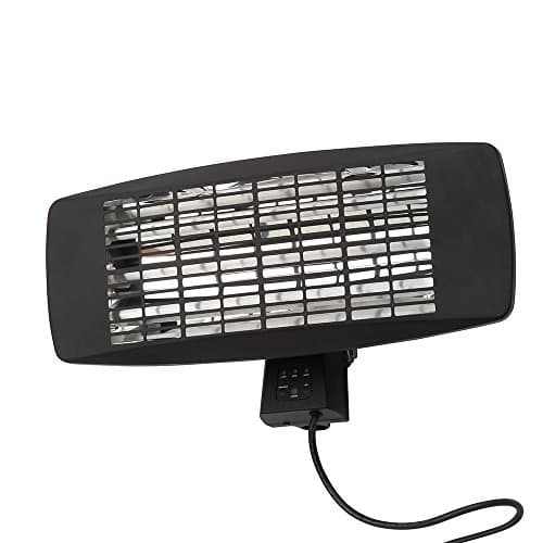 Image of Litecraft Outdoor Wall Mount Radiant Patio Heater With 3 Power Settings - Black