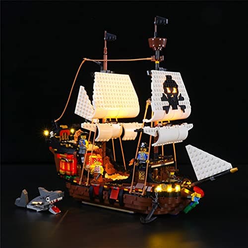 Image of GEAMENT LED Light Kit Compatible with LEGO Pirate Ship - Lighting Set for Creator 31109 Model (Building Set Not Included)