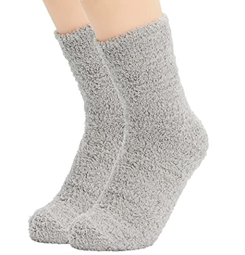 Image of TC The Cheers Snuggle Socks - Extremely Cozy Terry Fluffy Winter Socks (Light Grey)