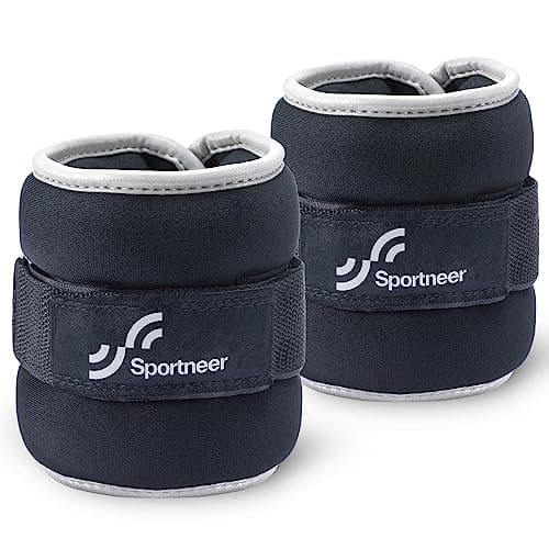 Image of Sportneer Ankle Weights, 2 x 2 kg, Black, Polyester, WEARABLE_WEIGHT, Minimalist, Ankle & Wrist Weights for Fitness, Dancing, Running, Walking, CrossFit