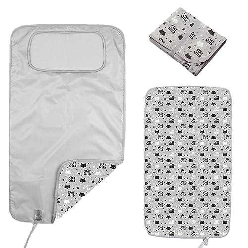 Image of HAMUR HOME Premium Foldable Changing Mat Waterproof 40 x 70cm Non-Toxic Reusable Baby Changing Mat Travel, Toddler Diaper Changing Mats, Machine Washable (Fox)