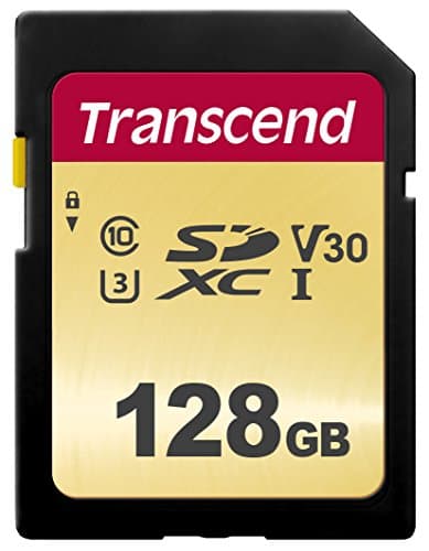 Image of Transcend SDC500S 128GB SDXC Class 10 U3 V30 Memory Card, Speed up to 95/45MB/s for Digital Cameras TS128GSDC500S