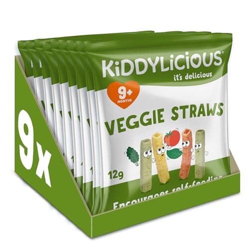 Image of Kiddylicious Veggie Straws - Delicious Snacks for Kids - Suitable for 9+ Months - 9 Packs