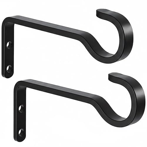 Image of saffruff 2 Pack 15cm Plant Hooks for Hanging Baskets – Black Metal Wall Brackets for Indoor & Outdoor Use, Hanging Plants, Bird Feeders, Wind Chimes, and Bird Houses