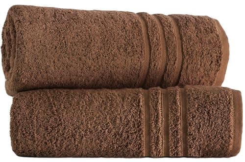 Image of LoomTrove Pack of 2 Large Jumbo Bath Sheets 500 GSM 100% Egyptian Cotton Big Bath Towels Super Absorbent Soft Hotel Quality XL Bathroom Towel Set (Chocolate Brown)