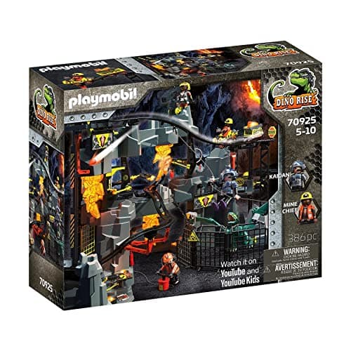 Image of Playmobil Dino Rise 70925 Dino Mine with Mine Track, Carts and Traps, Dinosaur Toys for Children Ages 5+