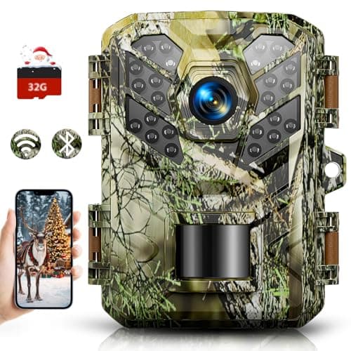 Image of Sovonix Trail Camera WiFi Bluetooth with App, 48MP 1080P Wildlife Camera with Night Vision Motion Activated, 0.1s Trigger Speed, 90°Detection Angle with 32GB Card for Nature Wildlife Scouting
