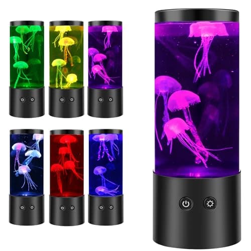 Image of Jellyfish Lamp,Aquarium Sensory Lights with 7 Colour Changing Modes, Realistic Jellyfish Tank Mood Light,USB/Battery Operated Jellyfish Night Light for Living Room Bedroom Office Décor