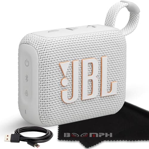 Image of JBL Go 4 - Portable Wireless Bluetooth Speaker IP67 Waterproof and Dustproof - White - Boomp's Ultimate Performance Integral Fabric Solution for Your Over-the-Ear Sound Experience