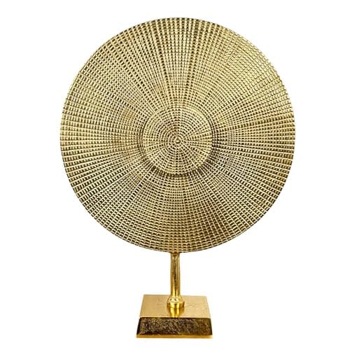 Image of Alfie Francis 47cm Tall Round Gold Aluminium Modern Sculpture Ornament for the Living Room Home Decor Decoration Large Abstract Art Accessory