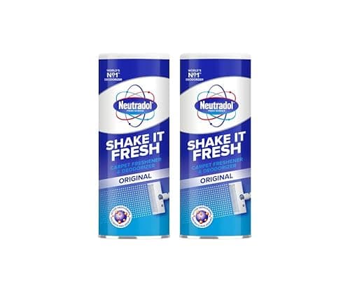 Image of Neutradol Shake It Fresh Carpet Deodoriser, Odour Neutraliser for Carpets & Rugs, Original, Multipack of 2 x 350g