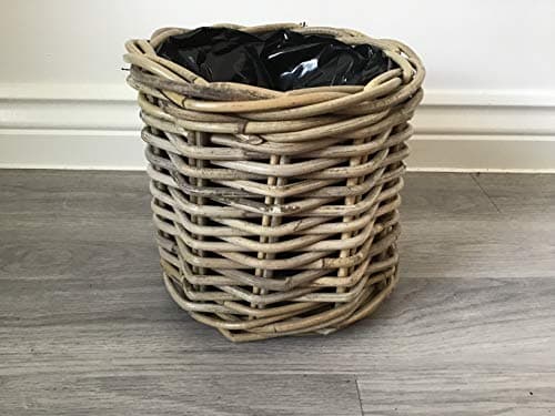 Image of Round Baskets/Planters, Plastic Lined, Excellent Quality, Very Strong Kuba Rattan (Small)