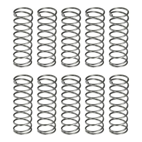 Image of sourcing map 10Pcs Compression Spring, 12mm OD, 1mm Wire Size, 35mm Free Length, Spring Steel Construction Extended Mechanical Compression Springs for Shop and Home Repairs, Silver Tone