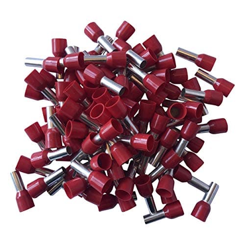 Image of GTSE 100 pcs Red Single Entry 35.0mm² Bootlace Ferrule Connector Insulated Cord Pin End Terminals