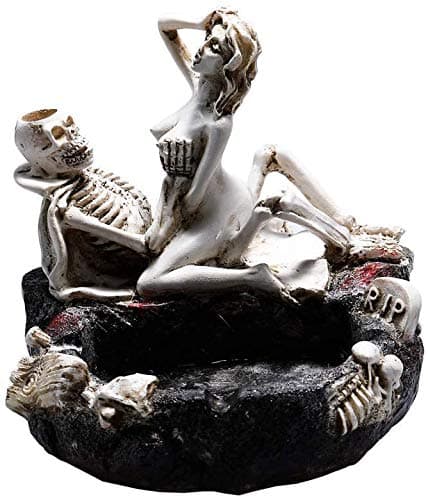 Image of RUITASA Creative Skull Ashtray & Love Never Dies Skull Ashtray Fun Taste The Living Room Decoration for Smoking Room Decor Gifts for Smokers