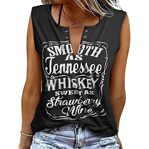 Image of heekpek Women Vest Tops V Neck Casual Summer Tee Tops Sleeveless Cotton Graphic Print Ladies Vests Tank Tops, Black, Size L