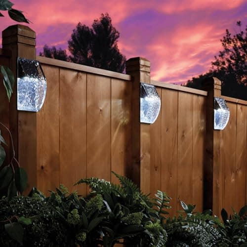 Image of Coopers of Stortford - Glass Effect Solar Wall Lights - Outdoor LED Lighting with Smart Dusk Sensor for Fences Walls and Doorways