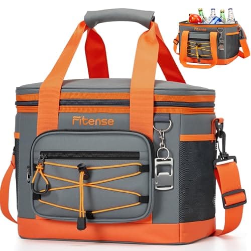 Image of Fitense Insulated Cooler Box for Women Men - 20L Collapsible Cool Bag Lunch Box, 4-Layer Leakproof Cooler Bag, Portable Ice Chests Lunch Bag for Beach, Travel, Picnic, Grocery, Kayaking